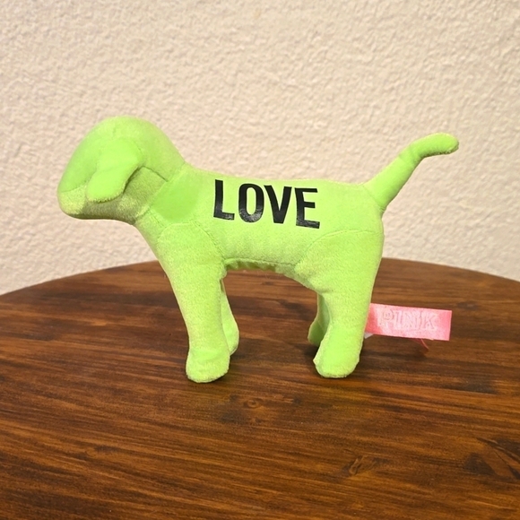 PINK Victoria's Secret LIME Green plush Dog Collector's  Excellent condition! - Picture 7 of 9